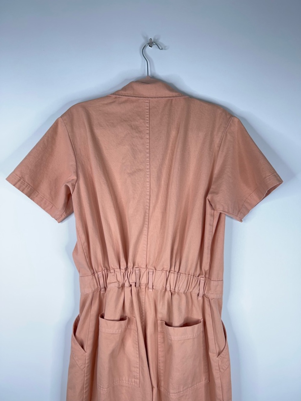 Big Bud Press Peach Short Sleeve Jumpsuit Cotton Twill Utility Size Large - Picture 8 of 15